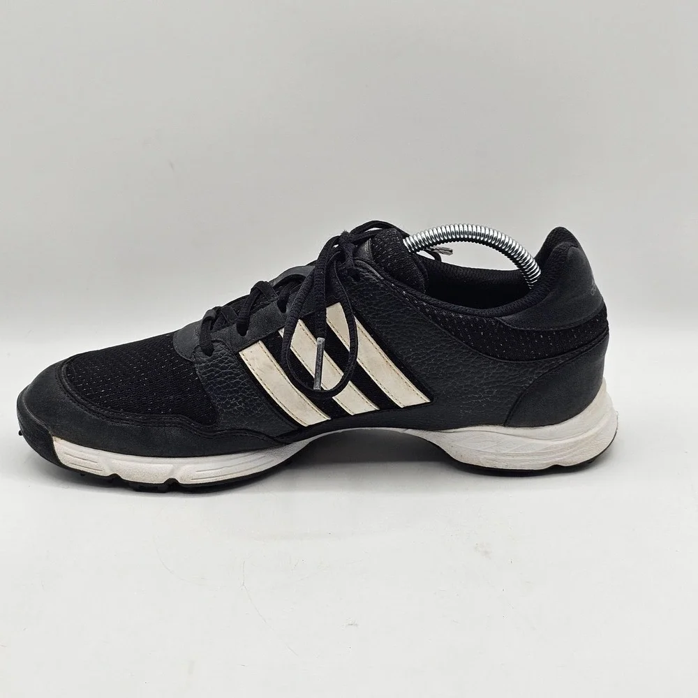 Adidas Golf Shoes Mens Size‎ 10.5 Black White TRAXION Spiked Cleats 816508